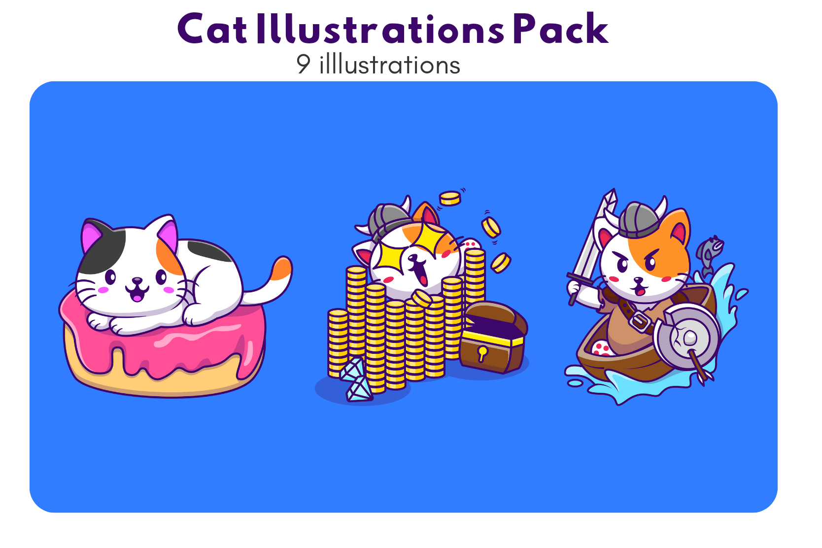 Premium cat illustration pack from animal illustrations