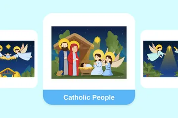 Catholic People Illustration Pack