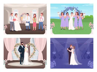 Celebração de casamento Pacote de Ilustrações