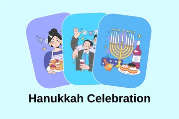 Celebração de Hanukkah Pacote de Ilustrações