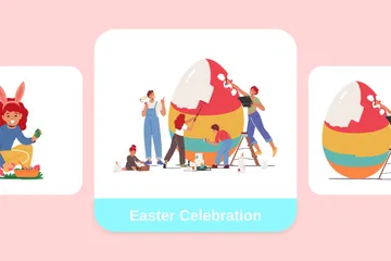 Celebración de Pascua Paquete de Ilustraciones