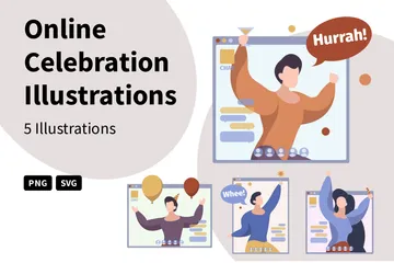 Celebración en línea Paquete de Ilustraciones