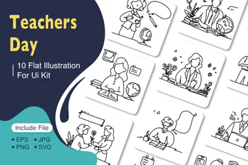 Célébrer la journée des enseignants Pack d'Illustrations