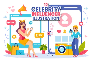 Celebrity Influencer Illustration Pack