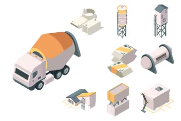 Cement Factory Illustration Pack