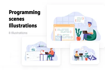 Cenas de programação Illustration Pack