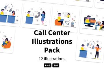 Centre d'appel Pack d'Illustrations