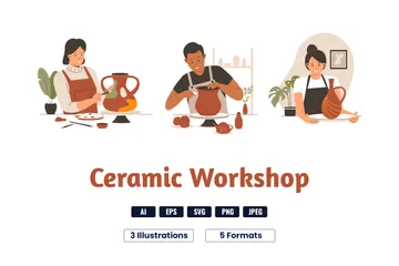 Ceramic Workshop Illustration Pack