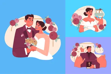 Cérémonie de mariage Pack d'Illustrations