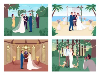 Cerimônia de casamento Pacote de Ilustrações