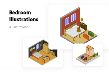 Chambre à coucher Pack d'Illustrations