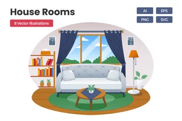 Chambres de la maison Pack d'Illustrations