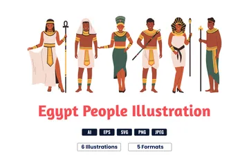 Charakter des alten Ägypten Illustrationspack