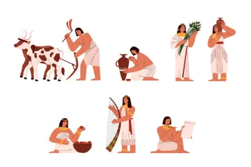 Charaktere aus dem alten Ägypten Illustrationspack