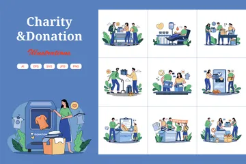Charity And Donation Illustration Pack