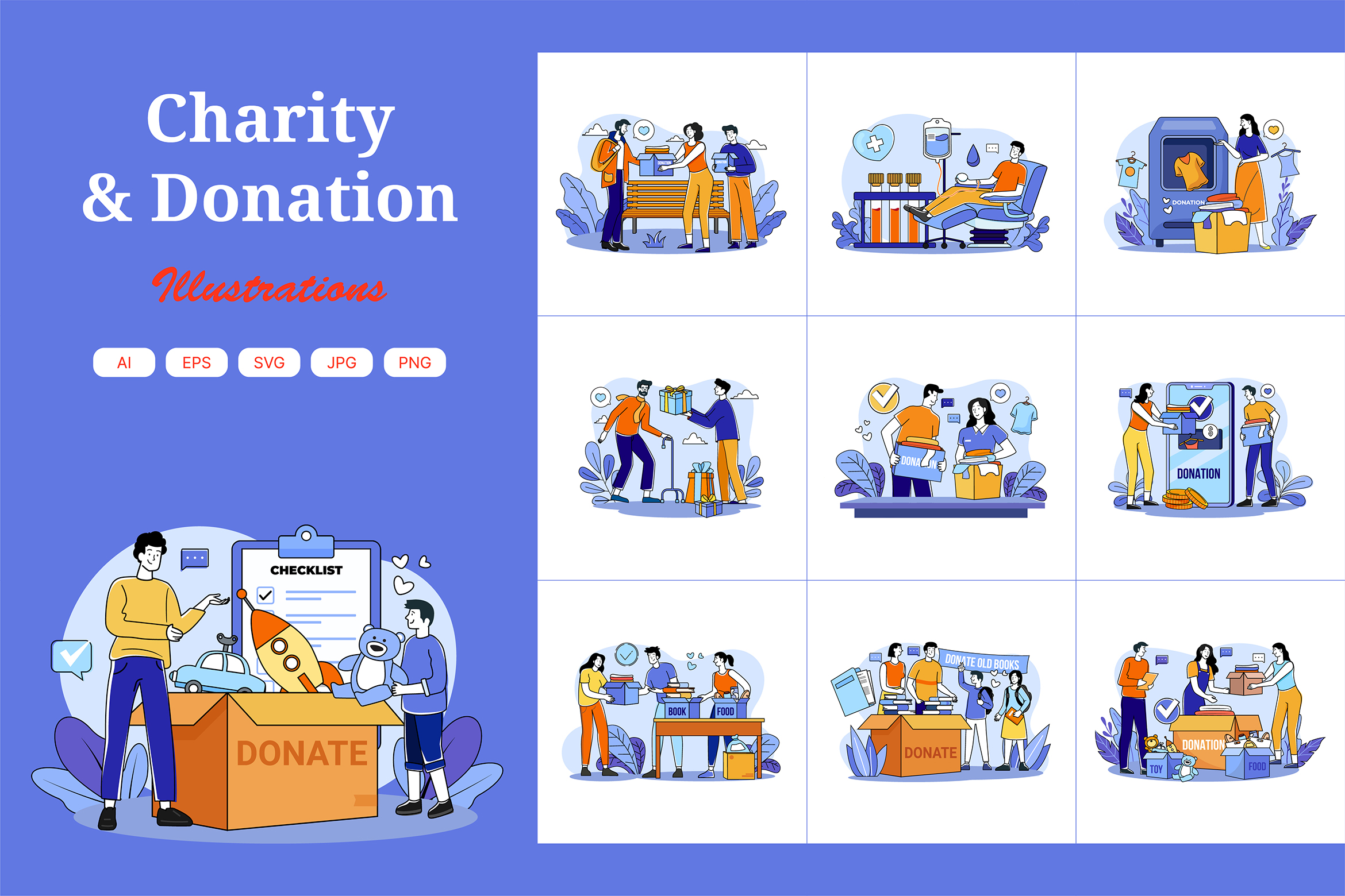 Premium Charity And Donation Illustration Pack From People Illustrations