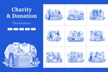 Charity And Donation Illustration Pack