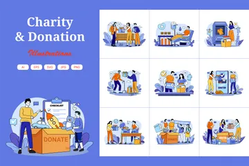 Charity And Donation Illustration Pack