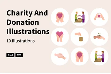 Charity And Donation Illustration Pack