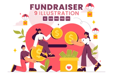 Charity Fundraiser Illustration Pack