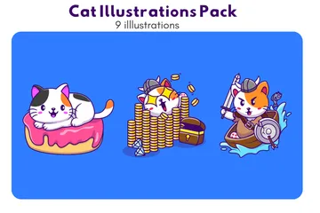 Chat Pack d'Illustrations