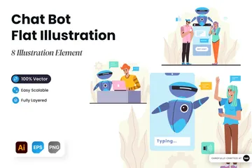 Chat Bot Illustration Pack