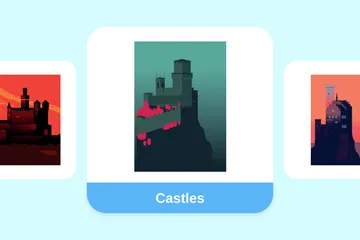 Châteaux Pack d'Illustrations