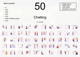 Chatting Illustration Pack