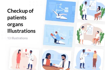 Checkup Of Patients Organs Illustration Pack