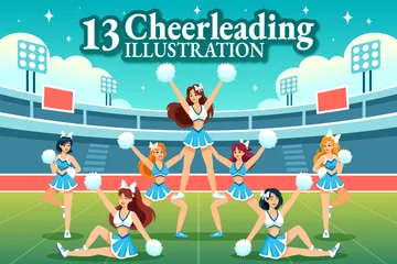 Cheerleader Girl Illustration Pack