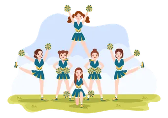 Cheerleader-Mädchen Illustrationspack