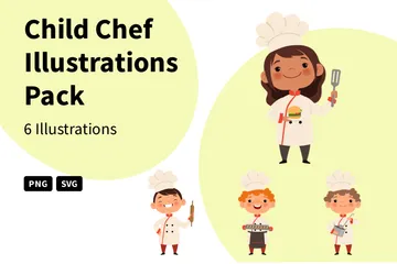 Enfant cuisinier Pack d'Illustrations