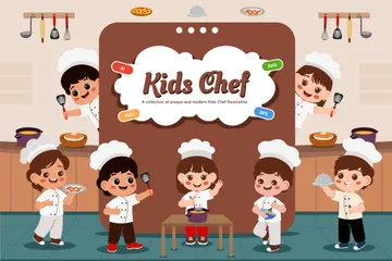 Chef cuisinier pour enfants Pack d'Illustrations