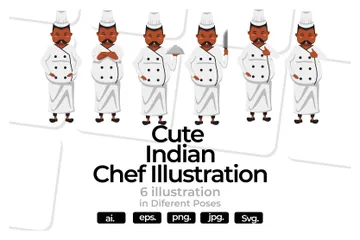 Chef indien Pack d'Illustrations