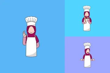 Chef Muçulmano Pacote de Ilustrações