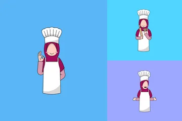 Chef musulmán Paquete de Ilustraciones