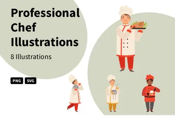 Cuisinier professionnel Pack d'Illustrations
