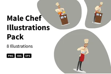 Chef masculino Pacote de Ilustrações