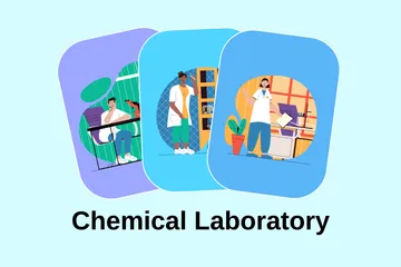 Chemielabor Illustrationspack