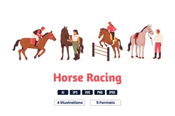 Cheval de course Pack d'Illustrations