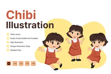 Chibi Girl Illustration Pack