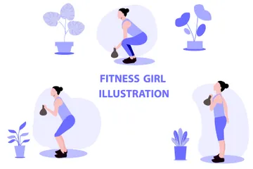 Mujer de gimnasio Paquete de Ilustraciones