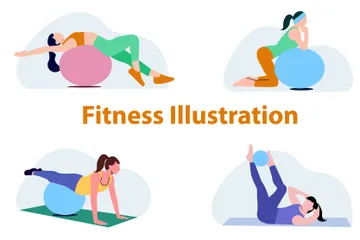 Mujer de gimnasio Paquete de Ilustraciones