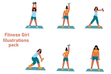 Mujer de gimnasio Paquete de Ilustraciones