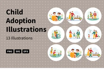 Child Adoption Illustration Pack