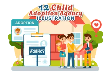 Child Adoption Agency Illustration Pack