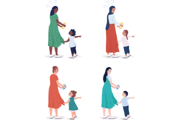 Child Demands Attention Illustration Pack