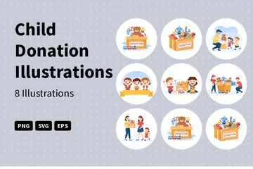 Child Donation Illustration Pack