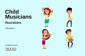 Child Musicians Illustration Pack