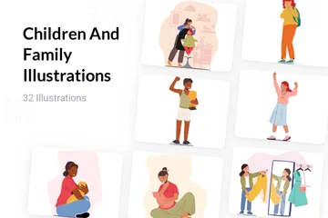 Children And Family Illustration Pack